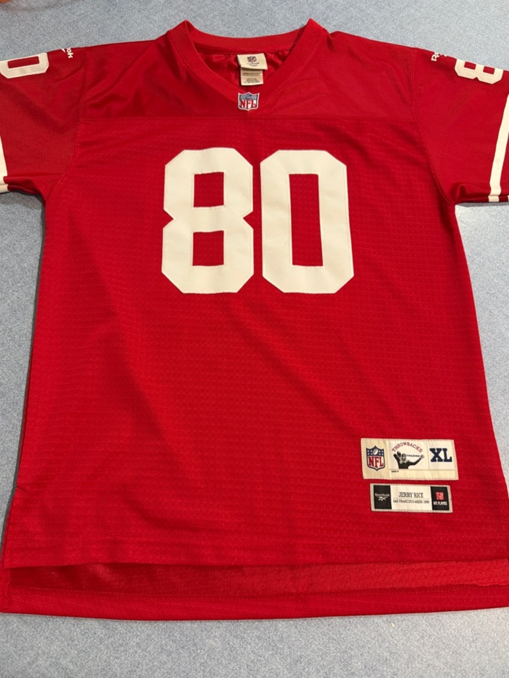 Reebok Red NFL Throwback Jerry Rice #80 Jersey XL